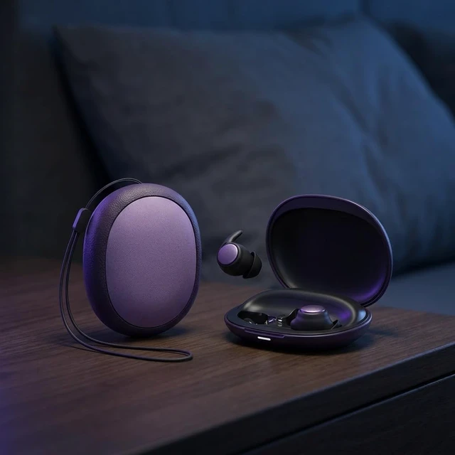 Alt view image 4 of 5 - NE76 Sleep Earbuds Bluetooth 6.0 in Ear, AI Translation Headphones Real Time 164 Language, Mini Sleep Headphones Small Design for Side Sleepers for Travel Education Business Meeting (Purple)