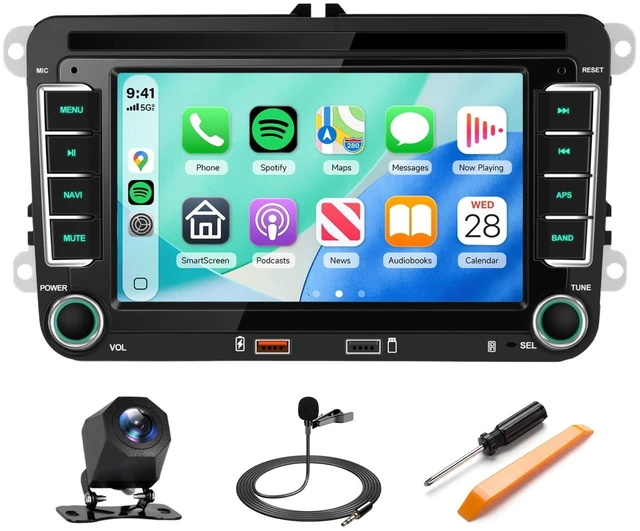 Main image of Car Stereo Upgrade for Volkswagen Golf Jetta Passat Tiguan, 7-Inch Touchscreen VW Car Radio with Wireless Carplay Android Auto, FM RDS Radio, Bluetooth, Factory Controls