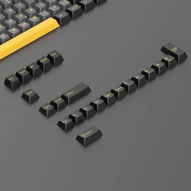 Alt view image 2 of 5 - Glacier PBT Dyed Sublimated Cherry Profile Keycaps Full Set for Mechanical Keyboards Compatible with 60%/65%/75%/80%/96%/100% Keyboard Layout (Obsidian Black)