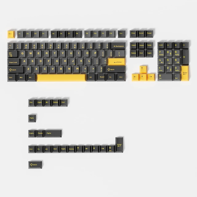 Main image of Glacier PBT Dyed Sublimated Cherry Profile Keycaps Full Set for Mechanical Keyboards Compatible with 60%/65%/75%/80%/96%/100% Keyboard Layout (Obsidian Black)