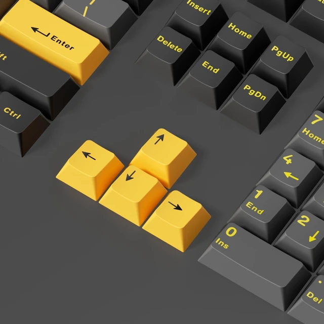 Alt view image 3 of 5 - Glacier PBT Dyed Sublimated Cherry Profile Keycaps Full Set for Mechanical Keyboards Compatible with 60%/65%/75%/80%/96%/100% Keyboard Layout (Obsidian Black)