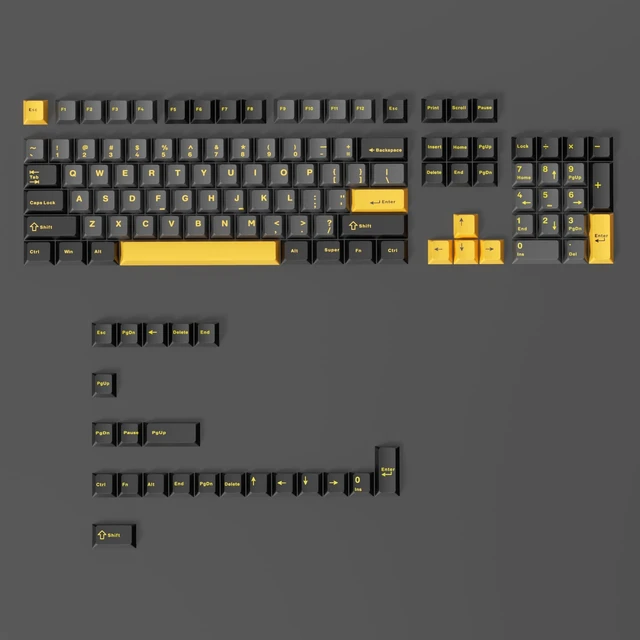 Alt view image 5 of 5 - Glacier PBT Dyed Sublimated Cherry Profile Keycaps Full Set for Mechanical Keyboards Compatible with 60%/65%/75%/80%/96%/100% Keyboard Layout (Obsidian Black)