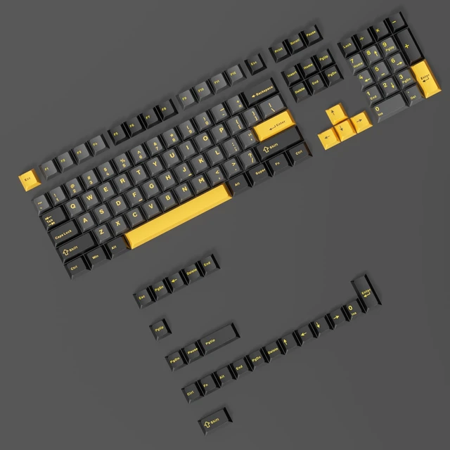 Alt view image 4 of 5 - Glacier PBT Dyed Sublimated Cherry Profile Keycaps Full Set for Mechanical Keyboards Compatible with 60%/65%/75%/80%/96%/100% Keyboard Layout (Obsidian Black)