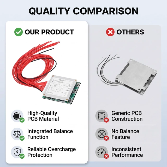 Alt view image 5 of 5 - Lithium-ion Battery PCB Board 13S 48V 35A with Balance Function for Power Charging