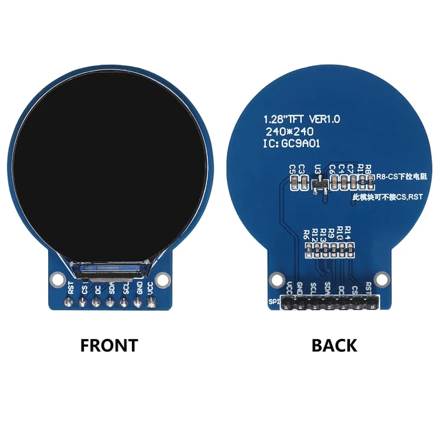 Alt view image 2 of 4 - D-FLIFE 1.28 Inch TFT LCD Display Module Round RGB 240 * 240 GC9A01 Driver 4 Wire SPI Interface 240x240 PCB for Arduino (5pcs)