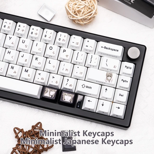 Alt view image 4 of 5 - JOLINTAL Black and White Japanese Shine Through Keycaps for Gaming Keyboard