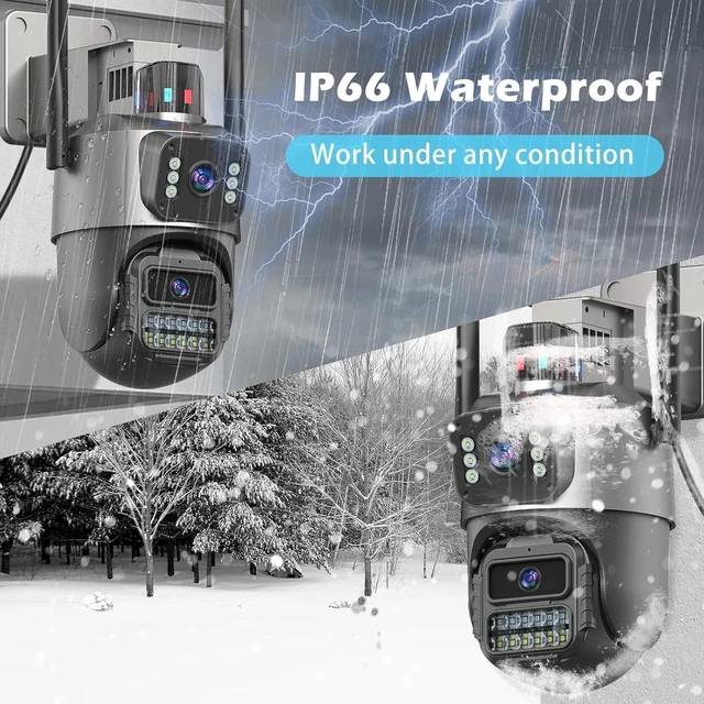 Alt view image 5 of 5 - GUOANVISION Outdoor Camera, Dual Lens PTZ 6MP Security Camera Outdoor (Grayish-Black)