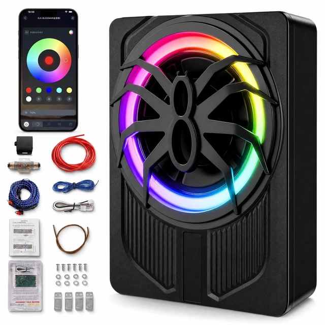 Main image of Driauto 1000W 10" Slim Under Seat Powered Car Subwoofer and Amp Package