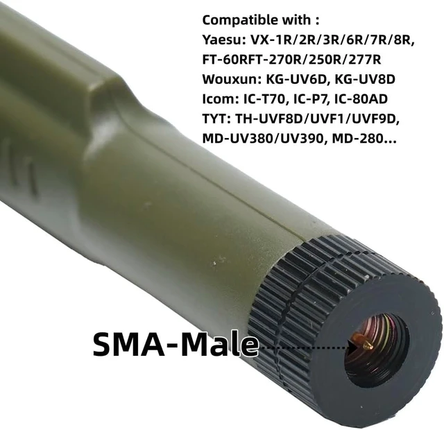 Alt view image 2 of 5 - SMA Male Flexible Replacement Antenna Compatible with Yaesu FT-60R,2pack
