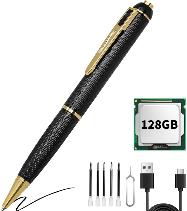 Main image of QETATIY 128G Security Camera Pen, 1080P Spy Camera with 300 Minutes Long Battery Life-Mini Pocket Cameras for Home, Office