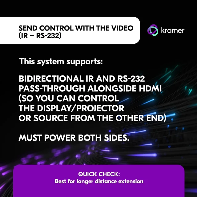 Alt view image 4 of 4 - Kramer TP-580TXR HDBaseT 1.0 Transmitter & Receiver Set HDMI over CAT Cable, 4K@60Hz, Up to 590 ft