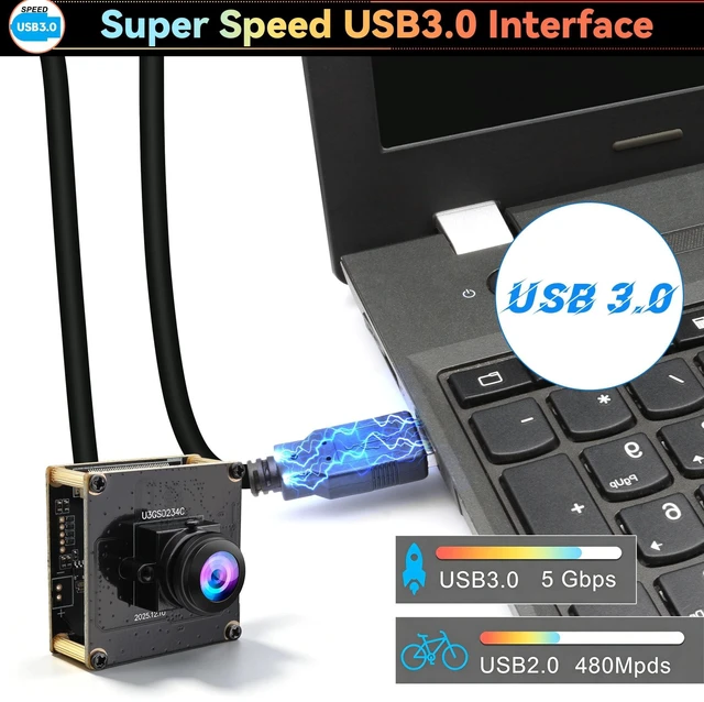 Alt view image 5 of 5 - ELP High Speed 200FPS Global Shutter USB3.0 Fisheye Camera Module Wide Angle 180degree Webcam Board for Computer Mini UVC USB3.0/2.0 PC Camera Fast Frame Lightburn Cameras 1200P 120fps 200 Webcamera