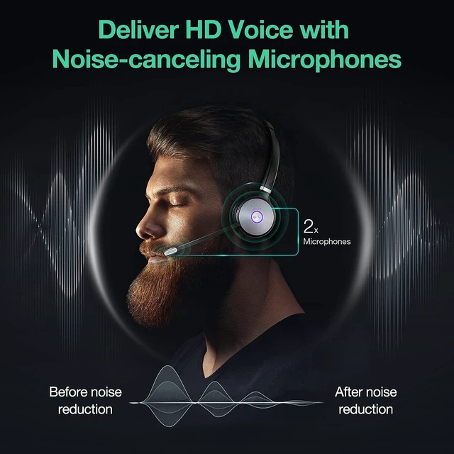 Alt view image 4 of 5 - Yealink WH66 Duo UC Wireless Noise Canceling Headset - Headset Works with USB Enabled Computers and Softphones and Also Connects to Desk Phones and Cell Phones with Built in Bluetooth