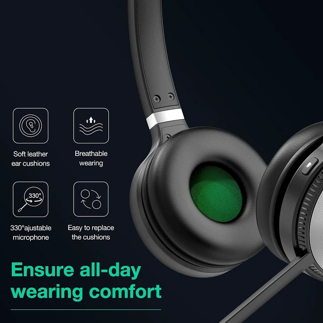 Alt view image 5 of 5 - Yealink WH66 Duo UC Wireless Noise Canceling Headset - Headset Works with USB Enabled Computers and Softphones and Also Connects to Desk Phones and Cell Phones with Built in Bluetooth