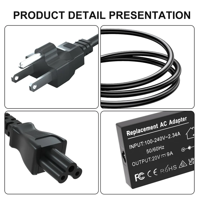 Alt view image 4 of 5 - 180W AC Power Adapter 6.0 x 3.7mm tip Laptop Charger for ASUS ROG Zephyrus