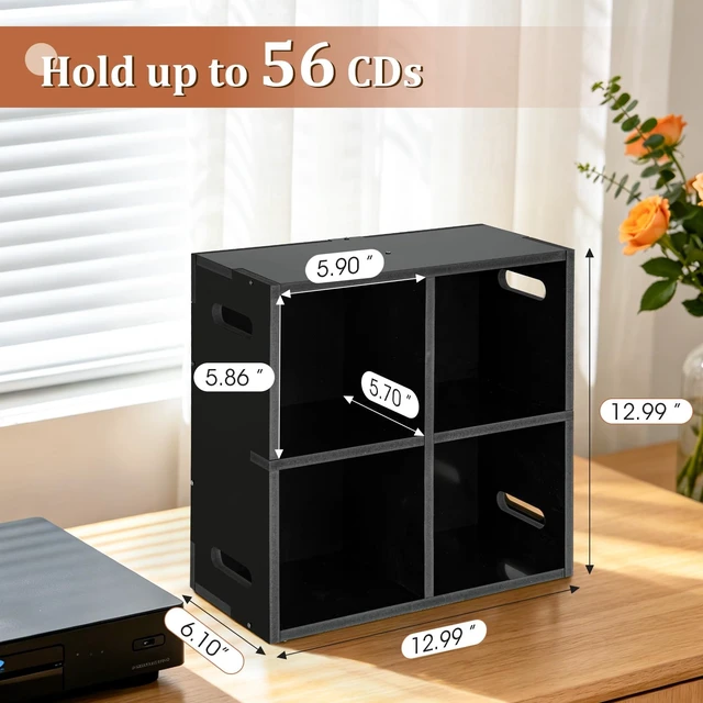 Alt view image 2 of 5 - Arkiya CD Holder Rack, Store up to 56 CDs Cases