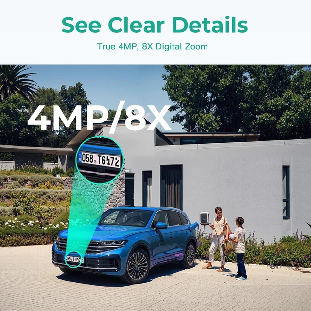 Alt view image 2 of 5 - 4MP Cameras for Home Security, Outdoor Security Camera, 2.4g/5g Outdoor Cameras for Home Security Indoor,House Cameras with Audio and Video, Plug and Play, Support 128G Card Storage(Not Included)