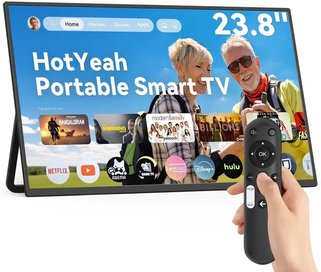 Main image of Portable Smart TV, 23.8" 1080P 2-in-1 Rolling TV & Monitor, VESA Compatible