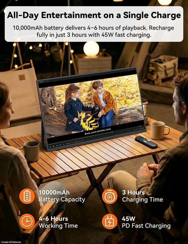 Alt view image 4 of 5 - Portable Smart TV, 23.8" 1080P 2-in-1 Rolling TV & Monitor, VESA Compatible