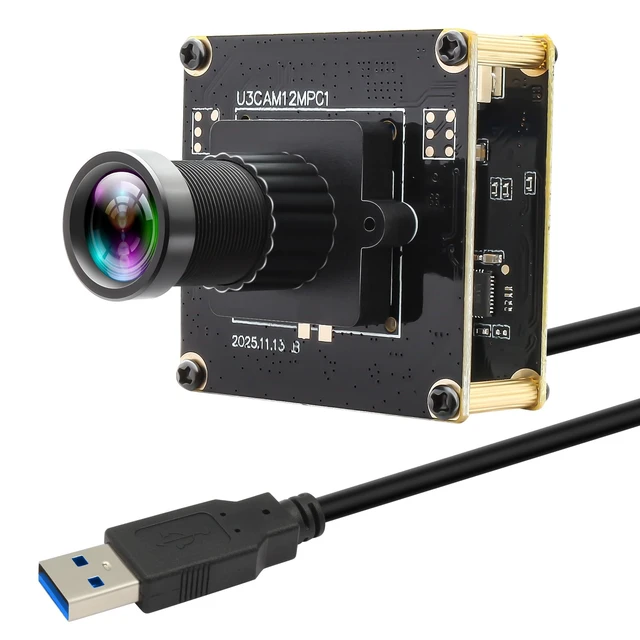 Main image of IFWATER 12MP USB3.0 Camera Module, High Definition 3000P 4K@30fps 1080P@230fps UVC Camera,12 Narrow FOV M12 Lens, Plug&Play for Windows Linux Mac PC Jetson Nano, Ideal for Golf Swing 3D Printer