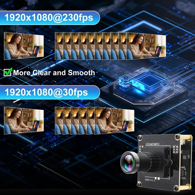 Alt view image 2 of 5 - IFWATER 12MP USB3.0 Camera Module, High Definition 3000P 4K@30fps 1080P@230fps UVC Camera,12 Narrow FOV M12 Lens, Plug&Play for Windows Linux Mac PC Jetson Nano, Ideal for Golf Swing 3D Printer