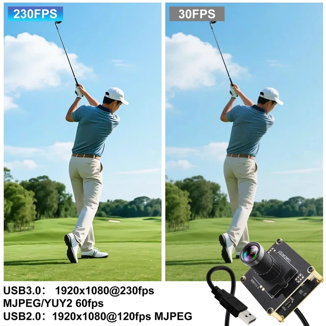 Alt view image 5 of 5 - IFWATER 12MP USB3.0 Camera Module, High Definition 3000P 4K@30fps 1080P@230fps UVC Camera,12 Narrow FOV M12 Lens, Plug&Play for Windows Linux Mac PC Jetson Nano, Ideal for Golf Swing 3D Printer