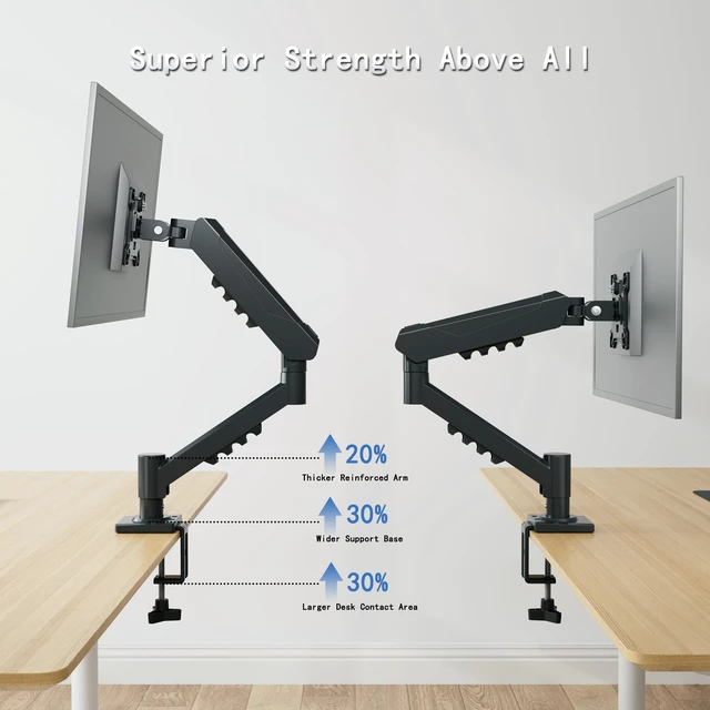 Alt view image 5 of 5 - Pivotix Single Monitor Arm Desk Mount, Mechanical Spring, 17-32 Inch, VESA