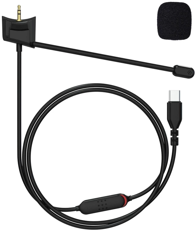 Main image of Detachable Audio Cable Boom Microphone with Adjustable Mic and Mute Switch for Bose QC35 & QC35 II Headphones, USB C Gaming Headset Boom Mic Cable Cord with 360 Noise-Canceling Microphone for iPhon