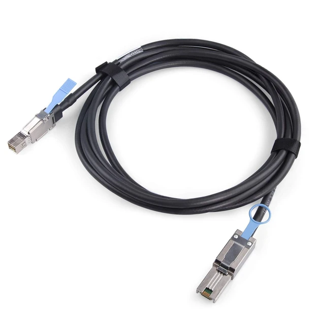 Alt view image 5 of 5 - H!Fiber.com SFF-8644 to SFF-8088 Cable, 6Gbps External HD Mini SAS Hybrid Cable, 2.5-Meter(8.2ft), 100 Ohms, Attached SCSI for Raid Systems, DataCenter, Servers, Workstations and Desktops