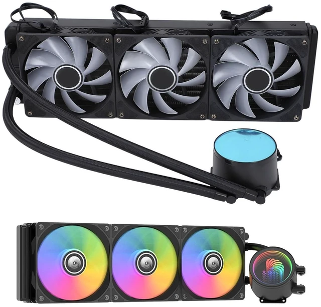 Main image of 360mm AIO CPU Liquid Cooler, PWM Control CPU Water Cooler with RGB Light, CPU Radiator Fan for LGA 1700/1200/2066/2011-3/2011/1156/1155/1151/1150, AM5/AM4/AM3+ AM2+ FM2+ FM2