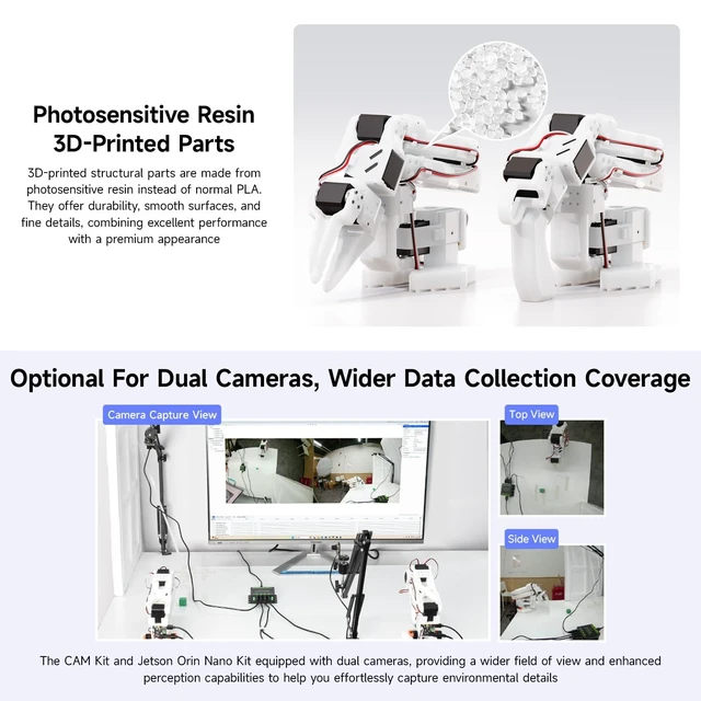 Alt view image 5 of 5 - KLAYERS SO-ARM101 SE Open-Source 6-Axis Robotic Arm, Native Support for Hugging Face LeRobot, High-Torque Bus Servo,NO 3D-Printed Parts
