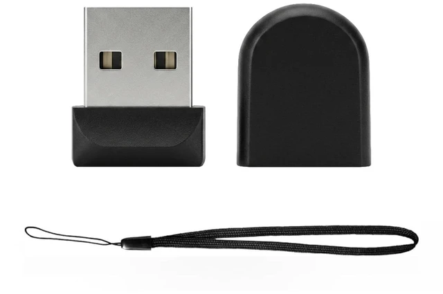 Main image of 5 Pack SUNKANGKIE Ultra-Slim 8GB USB Stick Black, Tough Shell, Nylon Lanyard, Mini USB 2.0 USB Flash Drive for Files/Photos, Works Laptop/TV/Car(5 Pack,8GB)