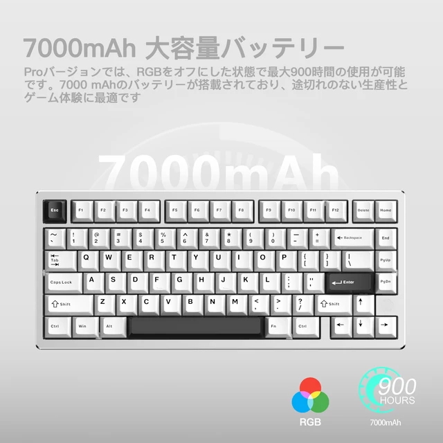 Alt view image 4 of 5 - KIBU WOBKEY Rainy75 75% Tri-Mode Mechanical Keyboard, CNC Aluminum Custom Wireless Keyboard, Hot Swappable, VIA Programmable, Cocoa Switch, RGB Backlit,BT/2.4G/Wired for Mac/Win(Pro Silver)