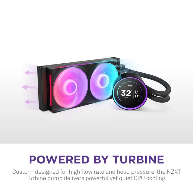 Alt view image 2 of 5 - NZXT Kraken Elite 240 RGB - 240mm AIO CPU Cooler, LCD - Black
