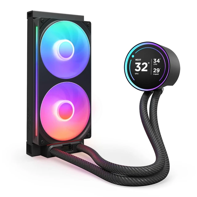 Alt view image 4 of 5 - NZXT Kraken Elite 240 RGB - 240mm AIO CPU Cooler, LCD - Black