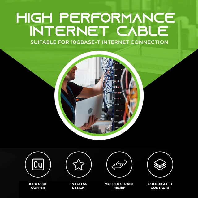 Alt view image 2 of 5 - GearIT 20-Pack, Cat5e Ethernet Patch Cable 7 Feet - Snagless RJ45 Computer LAN Network Cord, Blue