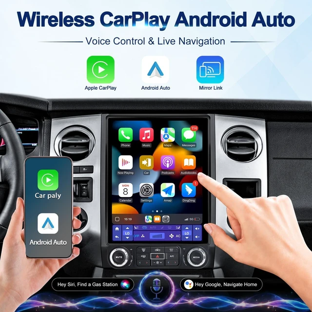 Alt view image 4 of 5 - CIGKTSEIN Qualcomm Radio for Ford Expedition 2015 2016 2017, 8-Core 4+64GB Android Upgrade Stereo with 4G LTE Wireless Carplay Android Auto, 12.1'' T-Style Screen with GPS SWC AM/FM Backup Came