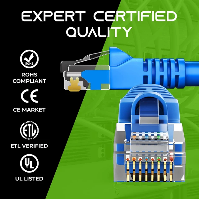 Alt view image 5 of 5 - GearIT 20-Pack, Cat5e Ethernet Patch Cable 7 Feet - Snagless RJ45 Computer LAN Network Cord, Blue