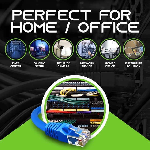 Alt view image 3 of 5 - GearIT 20-Pack, Cat5e Ethernet Patch Cable 7 Feet - Snagless RJ45 Computer LAN Network Cord, Blue