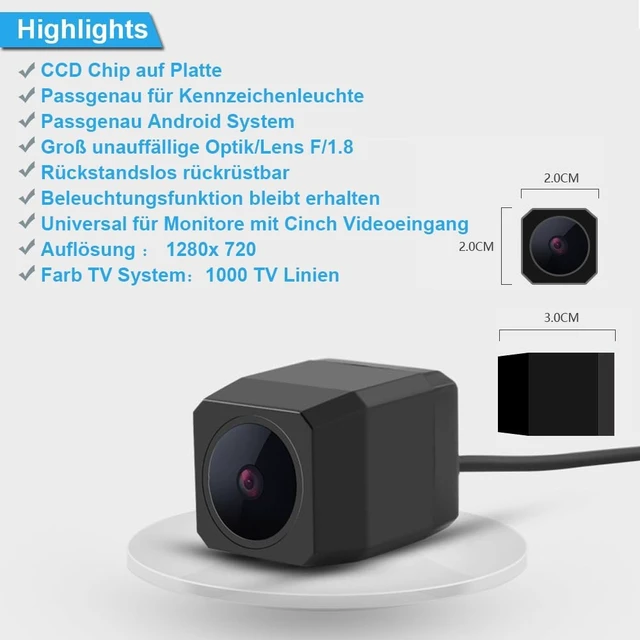 Alt view image 5 of 5 - Car Rear View License Plate Reversing Camera Backup Camera Replacement for VW Beetle Passat CC Polo Golf Scirocco Phaeton Seat Leon Skoda Superb Kombi LUPP