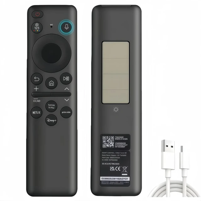 Main image of BN59-01480A TM2360E Solar Voice Remote Control Replacement for Samsung Smart TV, AI Bluetooth Remote with USB-C Charging, Compatible with 2023-2026 Neo QLED, OLED, Frame, Crystal UHD, QLED 4K 8K