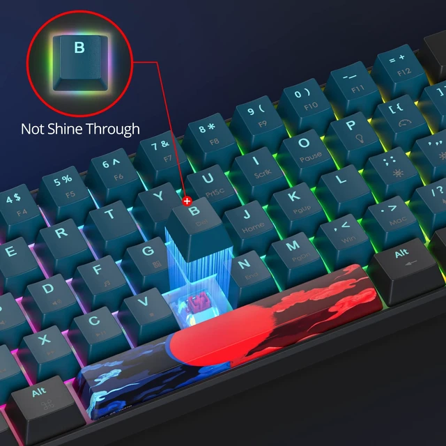 Alt view image 5 of 5 - Vumilstek 60% Mechanical Keyboard Wired Linear Red Switch RGB Backlight