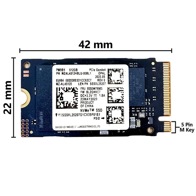 Alt view image 3 of 3 - Samsung PM9B1 512GB NVMe SSD, M.2 2242 PCIe Gen4x4, 3D TLC NAND (OEM New)