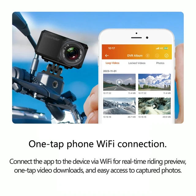Alt view image 3 of 5 - AlienRider M11 Motorcycle Dash Cam with High-Definition Image Stabilization (M11-USB)