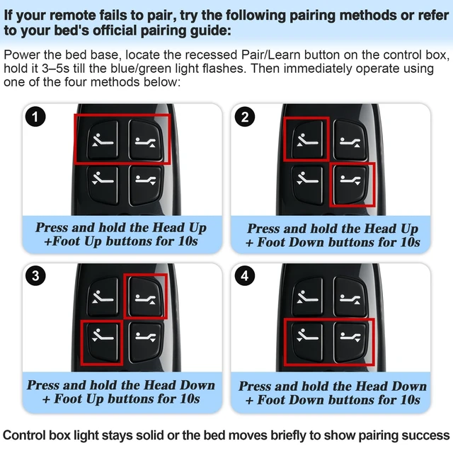 Alt view image 4 of 5 - Adjustable Bed Wireless Remote Richmat HJH13D Hand Control Replacement