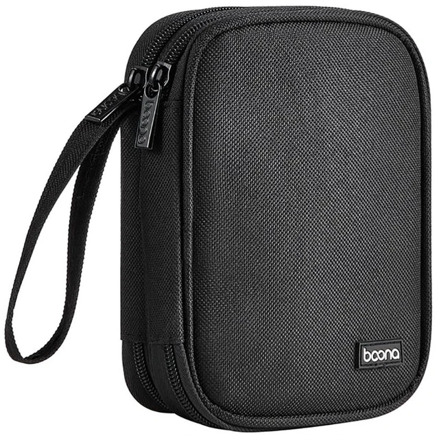 Main image of External Hard Drive Carring Case, Dual-Layer Waterproof Shockproof Oxford Storage Bag for Travel & Office Organizing HDD/USB/Cables, Fits 2.5 Inch HDD, Black