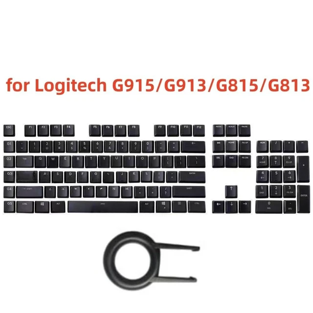 Alt view image 4 of 5 - Full Set of Keyboard 109 Keycaps Replacement for Logitech G915 G913 G815 G813 TKL RGB Gaming Mechanical Keyboard Black