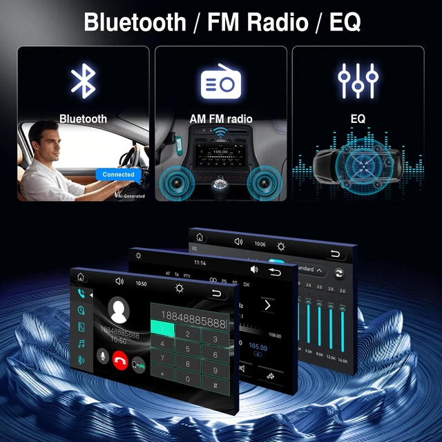 Alt view image 5 of 5 - Single DIN Flip Out Car Stereo Wireless CarPlay & Android Auto