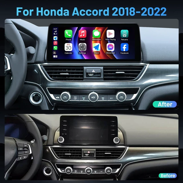 Alt view image 2 of 5 - Car Radio for Honda Accord 2018-2022: 12.3'' HD Touchscreen Stereo with Wireless CarPlay Android Auto BT5.0 5G WiFi GPS Navigation DSP RDS FM AM Backup Camera