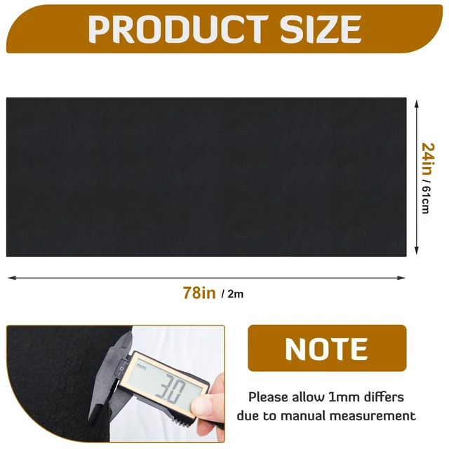 Alt view image 2 of 5 - Nuanchu 25.8 Sq Ft Self Adhesive Underfelt Carpet 24 x 78 in, Black